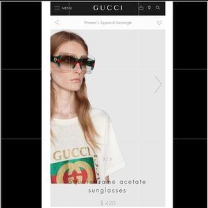 GUCCI NWT green and red acetate sunglasses